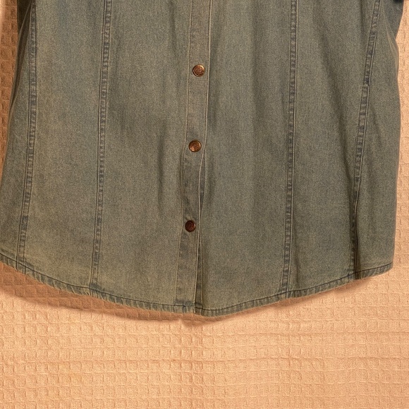 Womans Denim and Sequin SNAP Shirt by Club Z Denim Size 0X - Picture 5 of 12